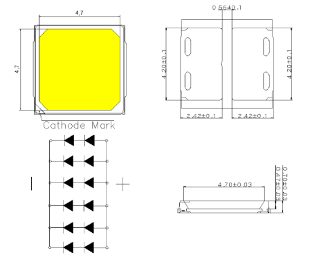 Светодиод белый 5050A06-40N64-2S6P-P02-LX ShineOn