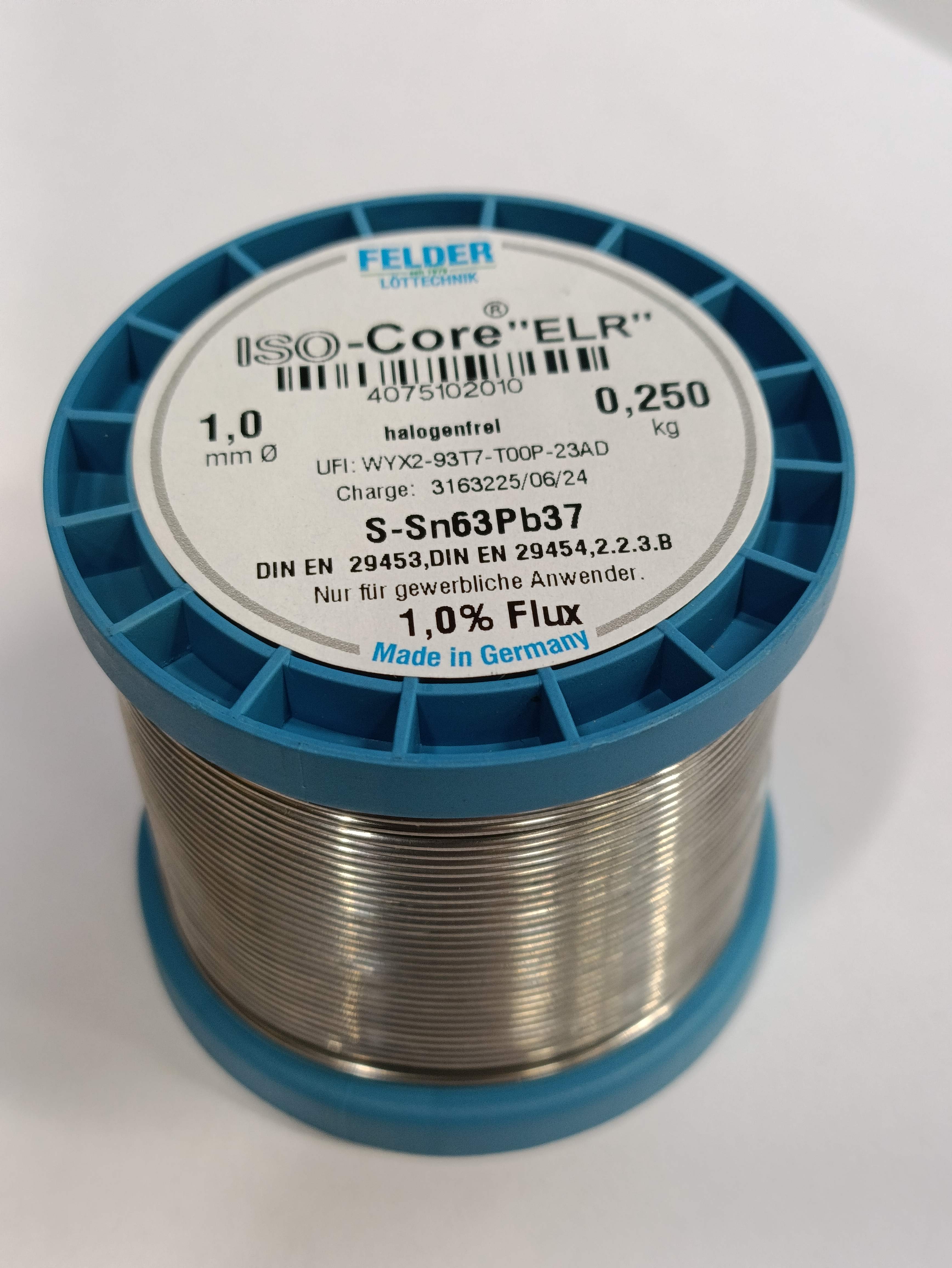 Припой Sn63Pb37 ELR:1% 1мм 250гр