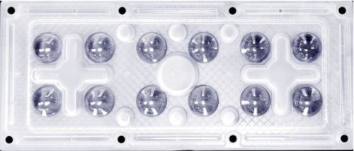 Светодиодная оптика линза IP-2X6 173x71 мм симметричная КСС 90град. FWHM