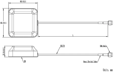 GNSS антенна активная высокоточная JCA231-300-01S-C-L2 Jinchang