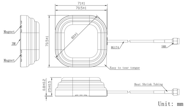 GNSS антенна активная высокоточная JCA241-300-01S-C Jinchang
