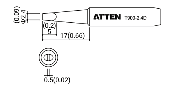 Жало паяльное T900-2.4D ATTEN Жало паяльное T900-2.4D ATTEN