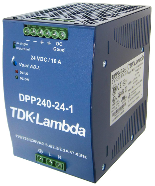 DPP240-24-1 AC/DC Блок питания на DIN-рейку, 24В/240 Вт, TDK-Lambda