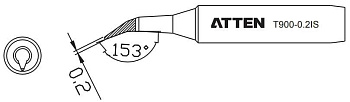 Жало паяльное T900-0.2IS ATTEN Жало паяльное T900-0.2IS ATTEN
