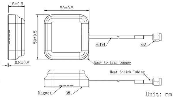 GNSS антенна активная JCA236S-300-01S-C-L2 Jinchang