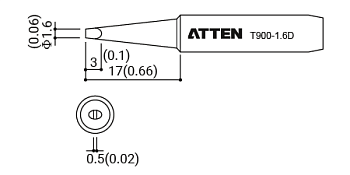 Жало паяльное T900-1.6D ATTEN Жало паяльное T900-1.6D ATTEN