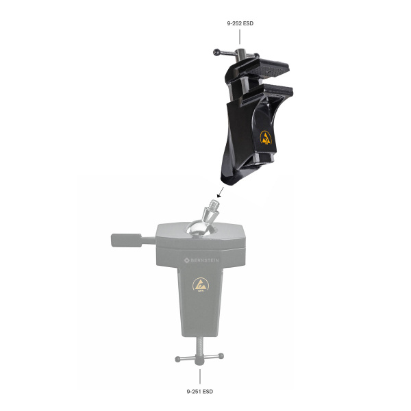 Зажим для плат 9-252 "тиски", антистатический, Bernstein
