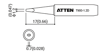 Жало паяльное T900-1.2D ATTEN Жало паяльное T900-1.2D ATTEN