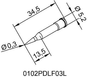 Жало паяльное d0102PDLF03L DJE Жало паяльное d0102PDLF03L DJE