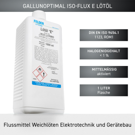 Флюс слабоактивированный, паяльное масло FELDER ISO-Flux E, 1литр