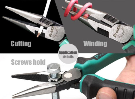 Длинногубцы 1PK-709DS (168мм), Pro'skit