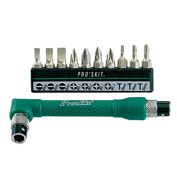 Отвертка двухсторонняя 1K-212 с набором насадок 10шт Отвертка двухсторонняя 1K-212 с набором насадок 10шт