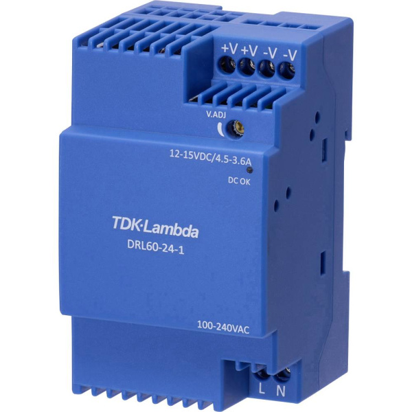 DRL60-24-1 AC/DC Блок питания на DIN-рейку, 24В/60 Вт, TDK-Lambda
