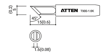 Жало паяльное T900-1.6K ATTEN Жало паяльное T900-1.6K ATTEN
