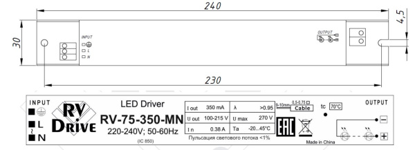 Блок питания RV-75-350-MN RV-Drive