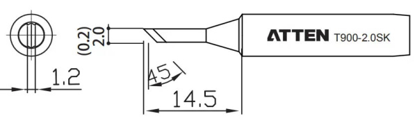 Жало паяльное T900-2.0SK ATTEN Жало паяльное T900-2.0SK ATTEN