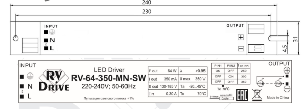 Блок питания RV-64-350-MN-SW RV-Drive