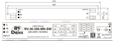Блок питания RV-36-350-MN-SW RV-Drive