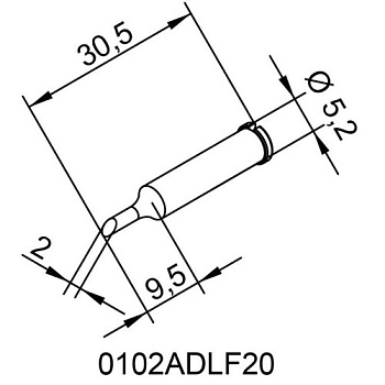 Жало паяльное d0102ADLF20 DJE Жало паяльное d0102ADLF20 DJE