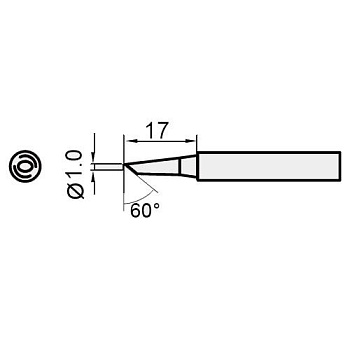 Жало паяльное 5SI-216N-BC, скошенный конус 1мм Pro'skit Жало паяльное 5SI-216N-BC, скошенный конус 1мм Pro'skit