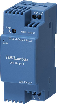 DRL30-24-1 AC/DC Блок питания на DIN-рейку, 24В/30 Вт, TDK-Lambda