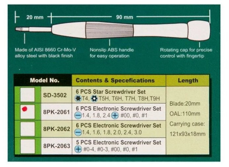 Набор отверток 8PK-2061 6шт, Pro'skit