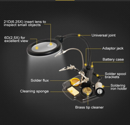 Штатив с лупой и подсветкой SN-396 Pro'skit