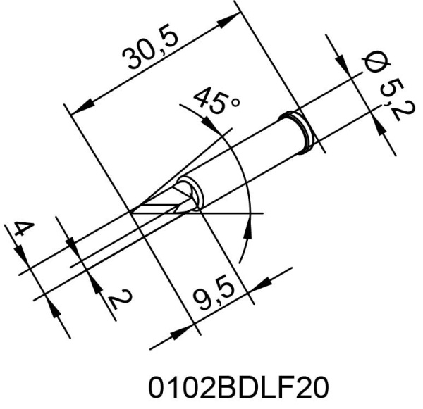 Жало паяльное 102BDLF20 для i-Tool Ersa Жало паяльное 102BDLF20 для i-Tool Ersa