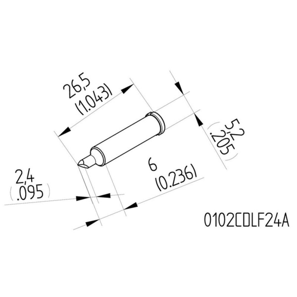 Жало паяльное 102CDLF24A для i-Tool Ersa Жало паяльное 102CDLF24A для i-Tool Ersa