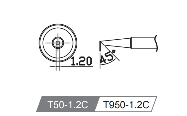 Картридж-наконечник T50-1.2C для GT-Y050 ATTEN Картридж-наконечник T50-1.2C для GT-Y050 ATTEN