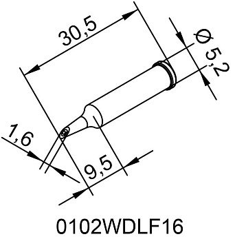 Жало паяльное d0102WDLF16 DJE Жало паяльное d0102WDLF16 DJE