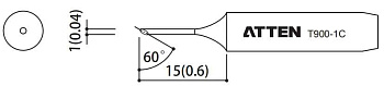 Жало паяльное T900-1C ATTEN Жало паяльное T900-1C ATTEN